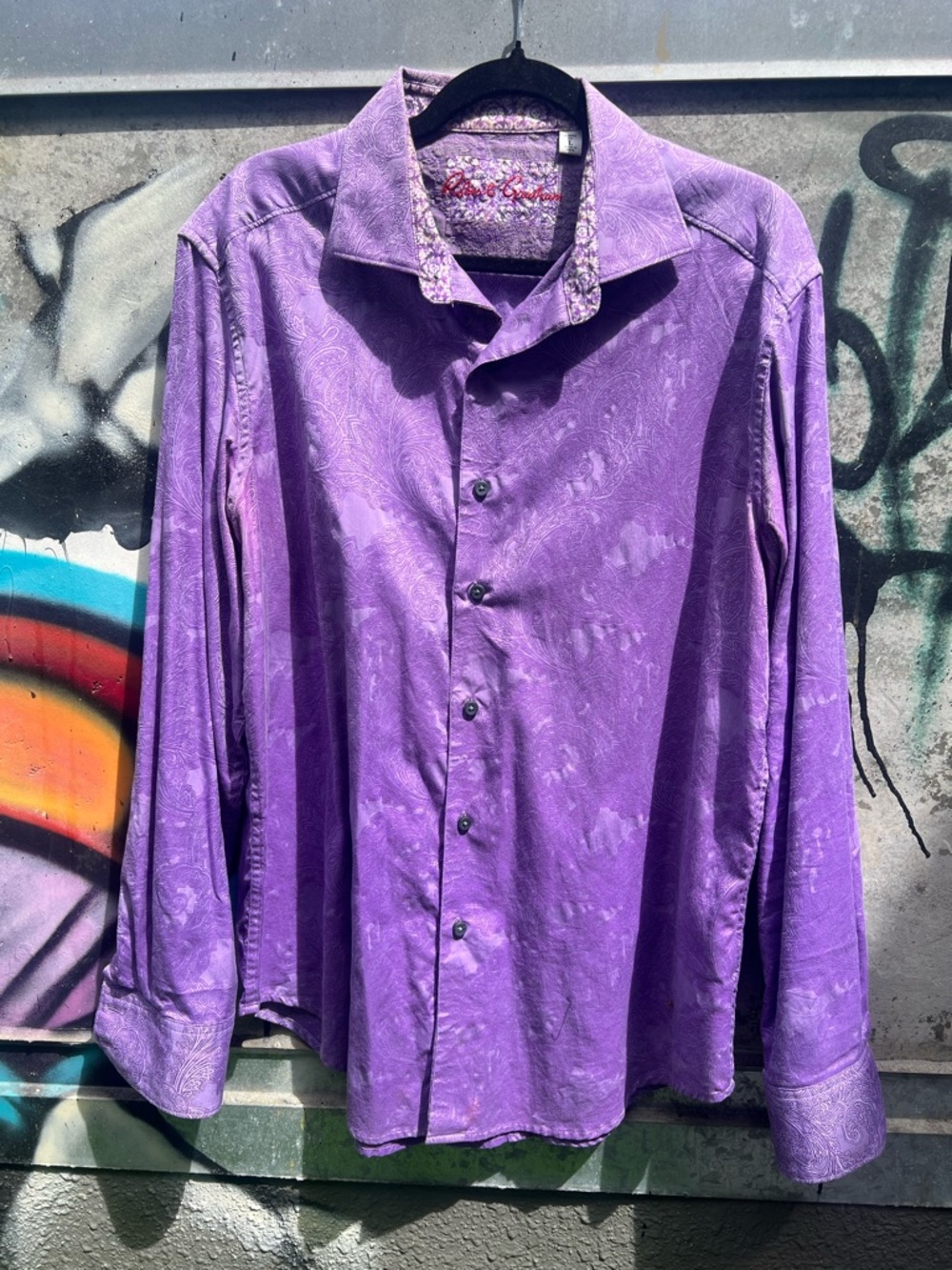 Robert Graham Purple Paisley-Effect Button-Down Shirt